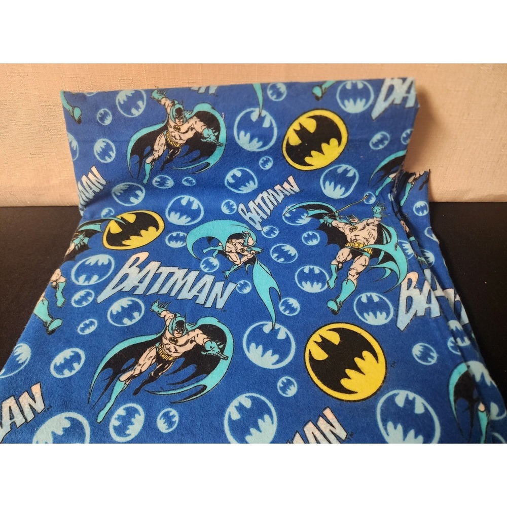 Batman DC Comics Blue Cotton Flannel Fabric 2 Yards 44" Wide Licensed